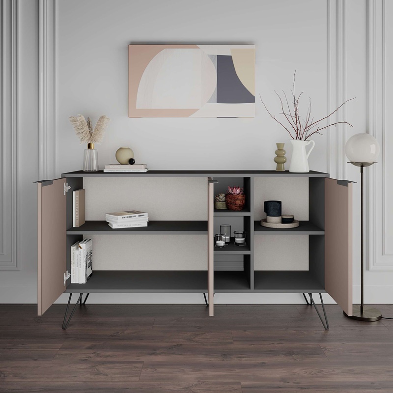Bufet Clara, Pako World, Antracit, 142x35x82 cm - 2 | YEO