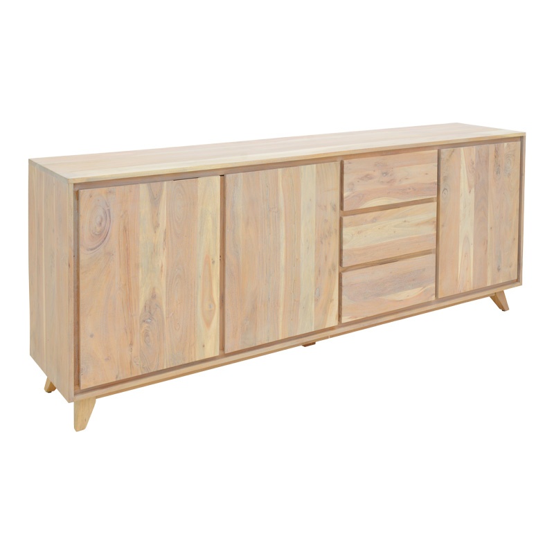 Bufet Emira, Pako World, Lemn de salcam, Natural, 200x40x80 cm