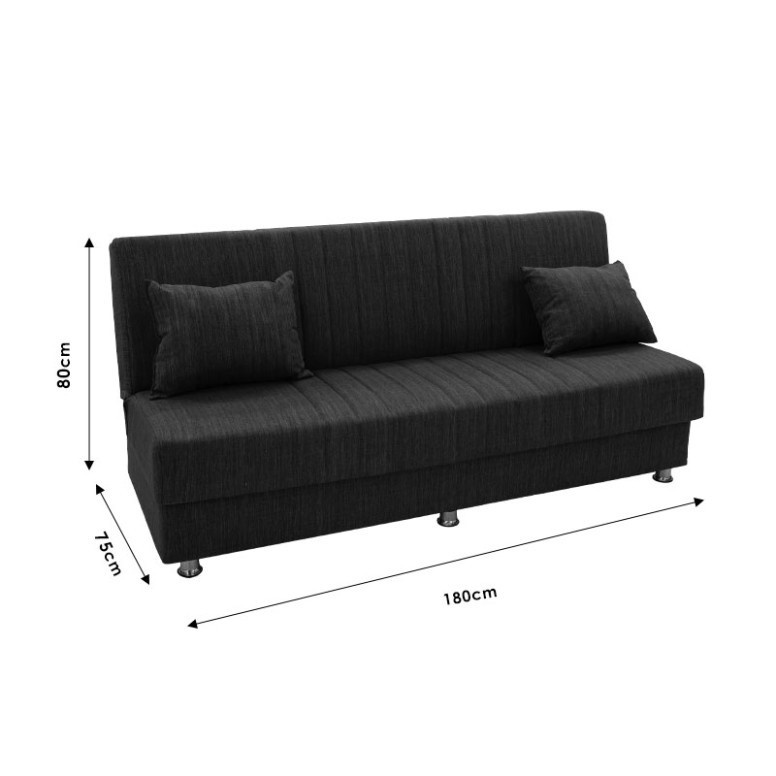 Canapea extensibila cu 3 locuri, Pako World, Romina, Catifea Verde, 180 x 75 x 80 cm