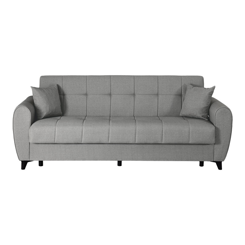 Canapea extensibila cu 3 locuri si spatiu de depozitare, Lincoln, Pako, Gri deschis 226x84x93 cm - 5