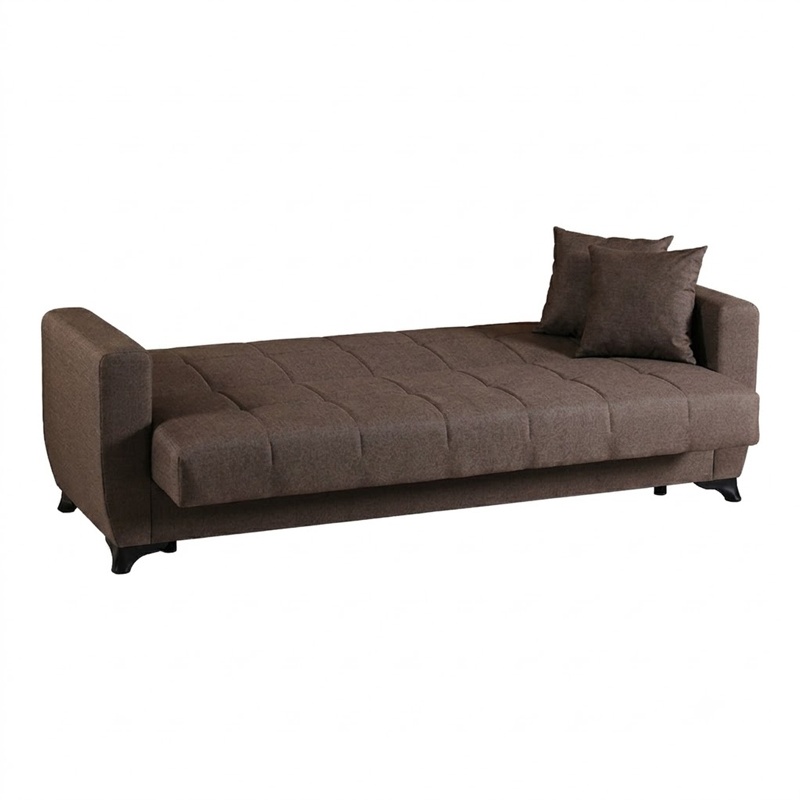 Canapea extensibila cu 3 locuri si spatiu de depozitare, Modesto, Pako, Maro 213x84x86 cm - 4