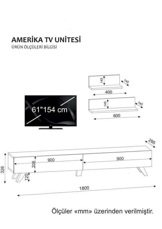 Comoda TV Amerika - Alb, Walnut - 4 | YEO