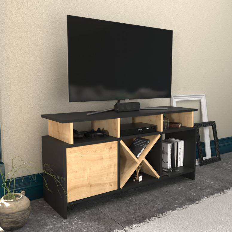 Comoda TV Auburn - Antracit, Oak - 1 | YEO