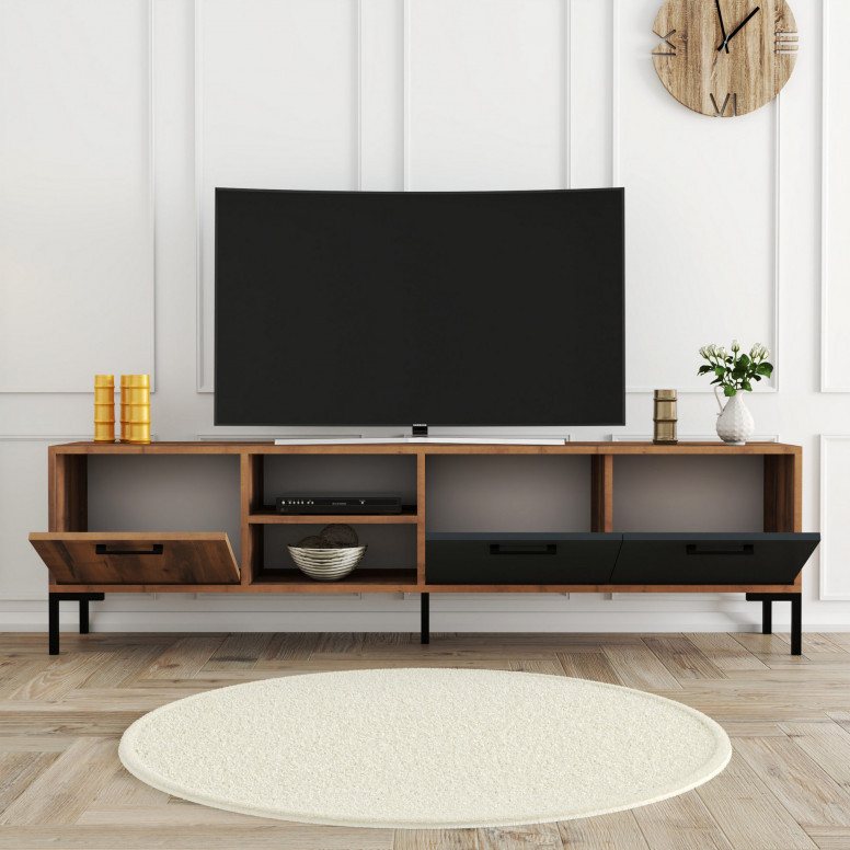 Comoda TV Aurora1590 Walnut Antracit - 2 | YEO