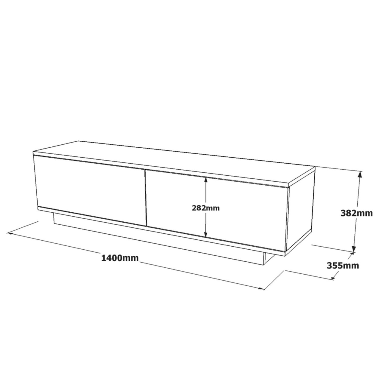 Comoda TV FN1 Alb 140x38.2x35.5 cm