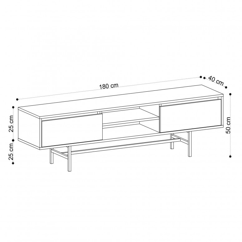 Comoda TV Matias Oak-Negru - 3 | YEO