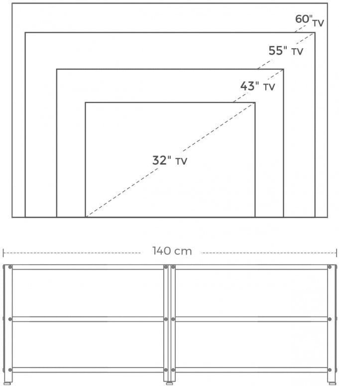 Comoda Vasagle, 140x39x52cm - 4 | YEO