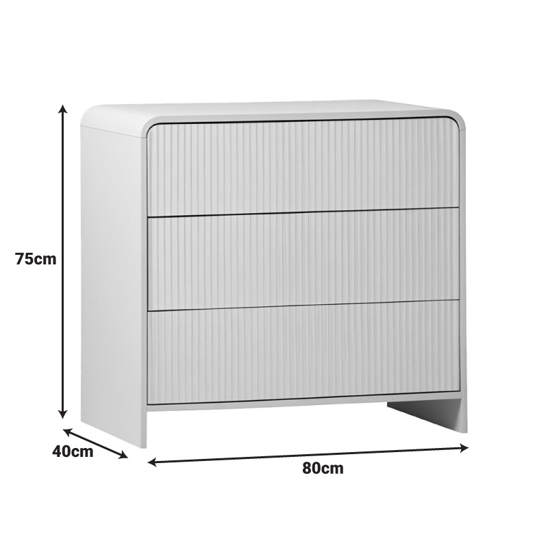 Comoda Zeplen Alb 80x40x75 cm