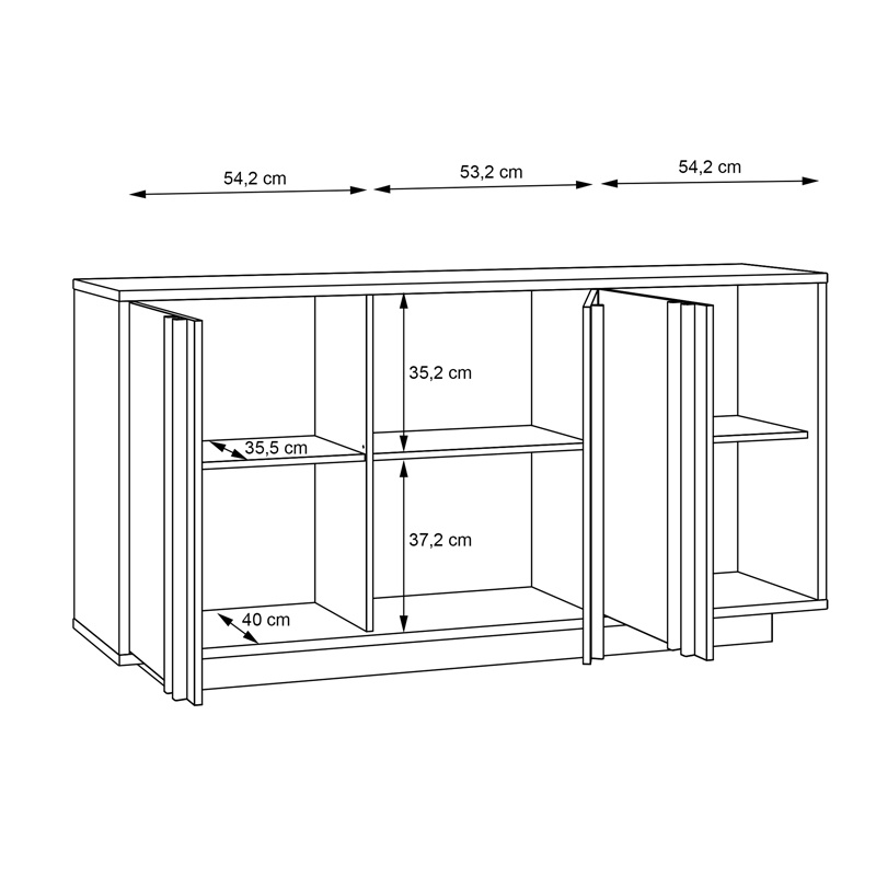 Consola Buffet Pako World Alb 169.2x42x87 cm