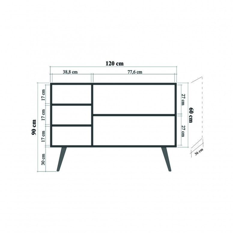 Consola MEGA-731 Sonoma Oak