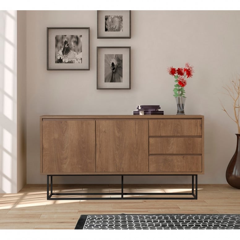 Consola Ruba Walnut-Negru