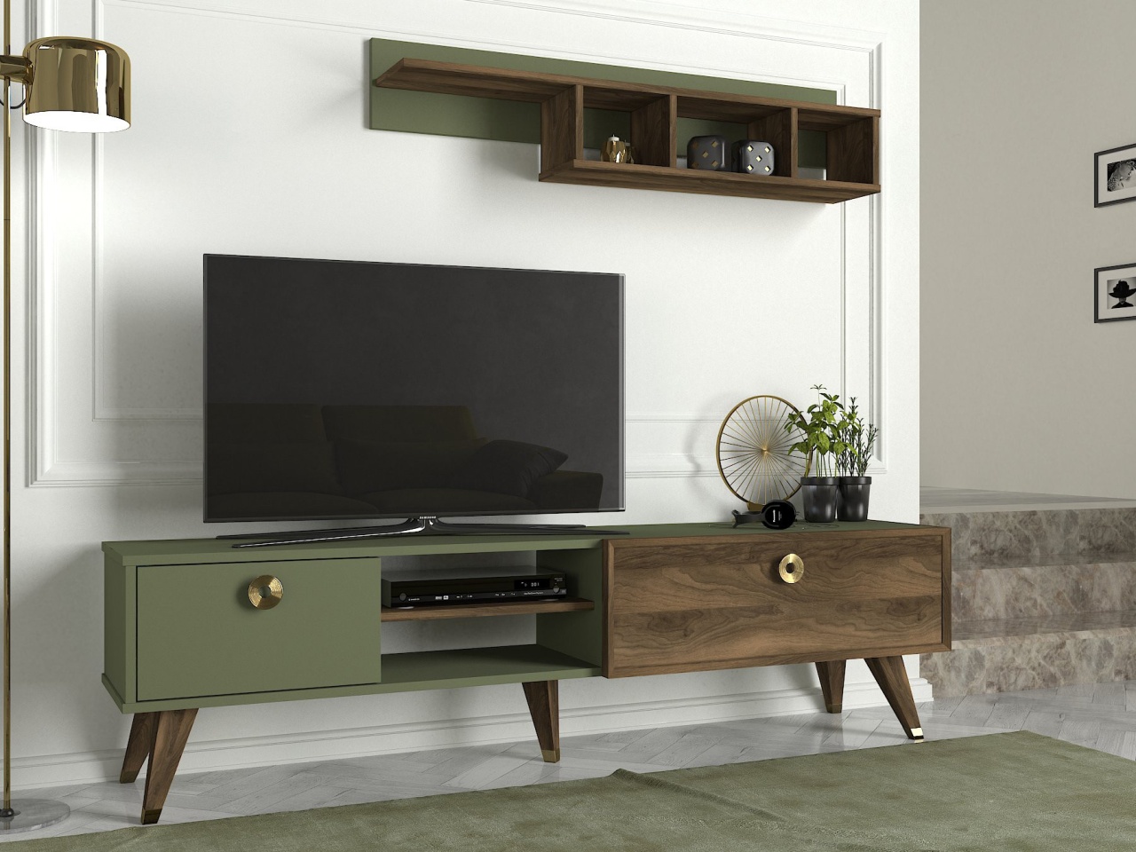 Consola TV Heron Nuc - Verde 180x48x32.5 cm - 1 | YEO