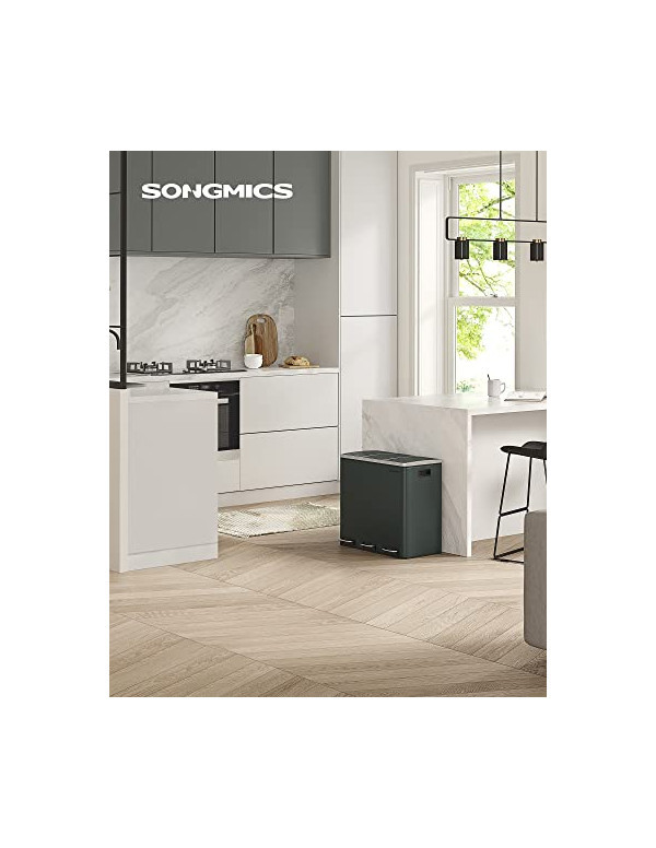 Cos pentru reciclare, 3 x 18L, Soft-Close, Negru, LTB54GS, 61 x 31 x 56 cm - 1 | YEO