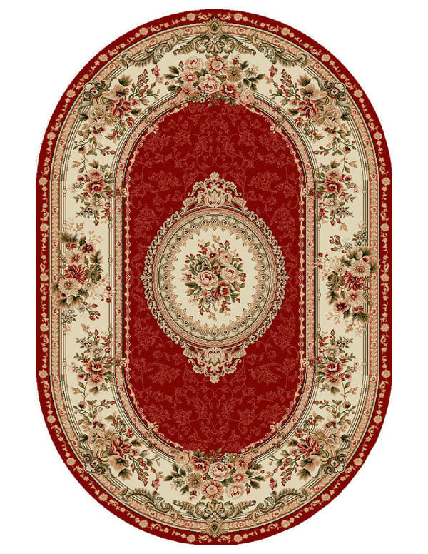 Covor Clasic, Lotos 571, Grena, 60x110 cm, Oval 1800 gr/mp