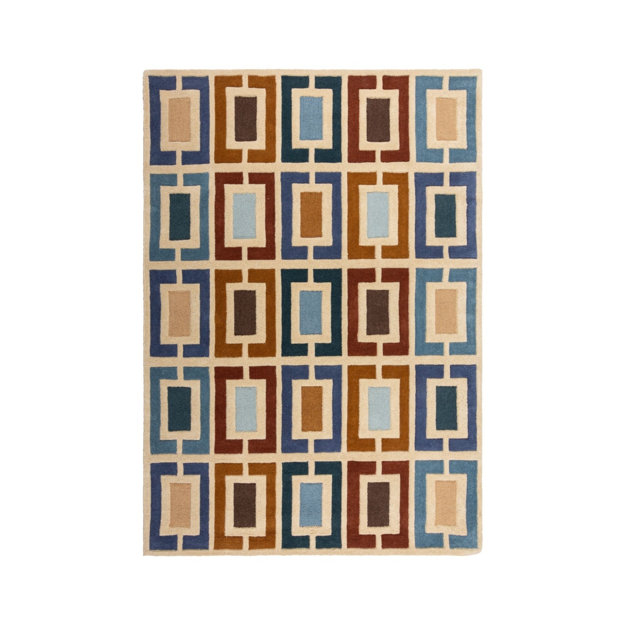 Covor Illusion Retro Blocks Albastru 120X170 cm, Flair Rugs - 1 | YEO