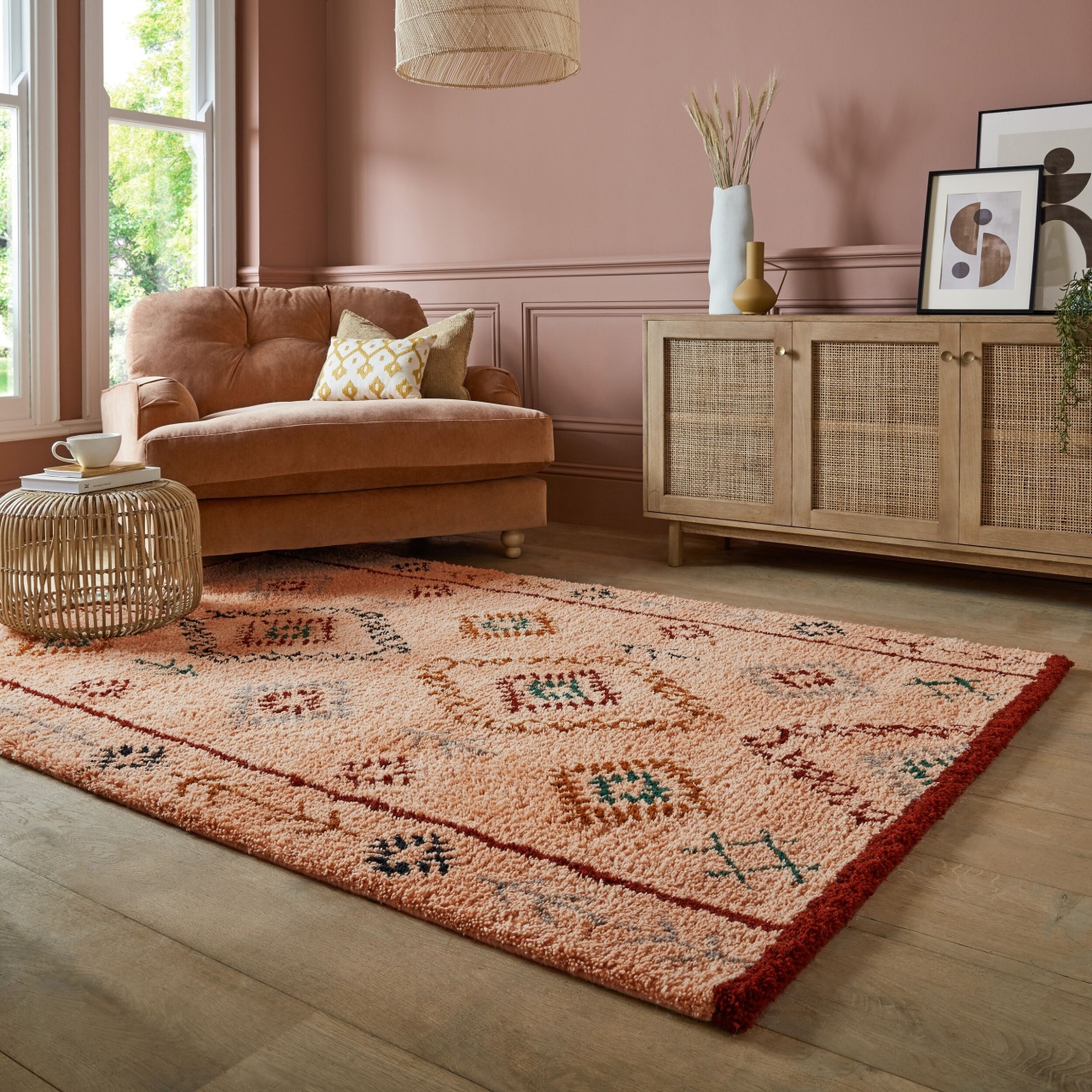 Covor Maroc Sahara Shaggy Roz 120X170 cm, Flair Rugs