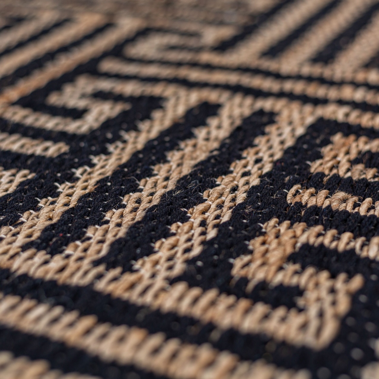 Covor Meander Jute Negru 120x170 cm, Flair Rugs