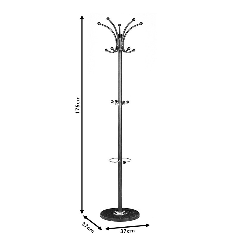 Cuier haine tip pom Nicolo metal negru D37x175cm