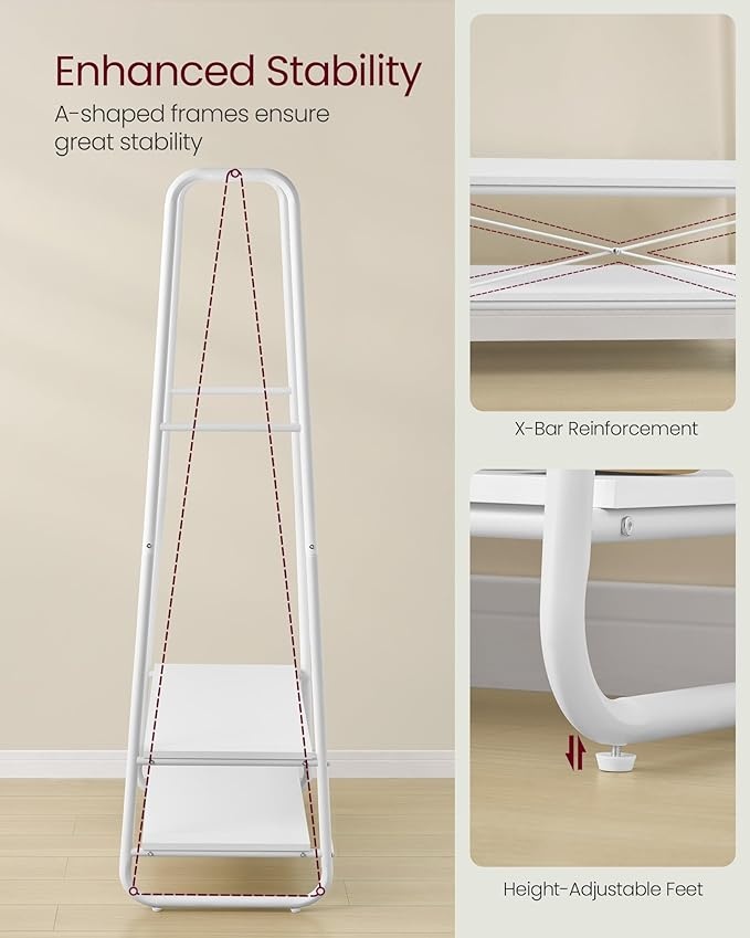 Cuier Vasagle Alb 100x45x160 cm - 3 | YEO