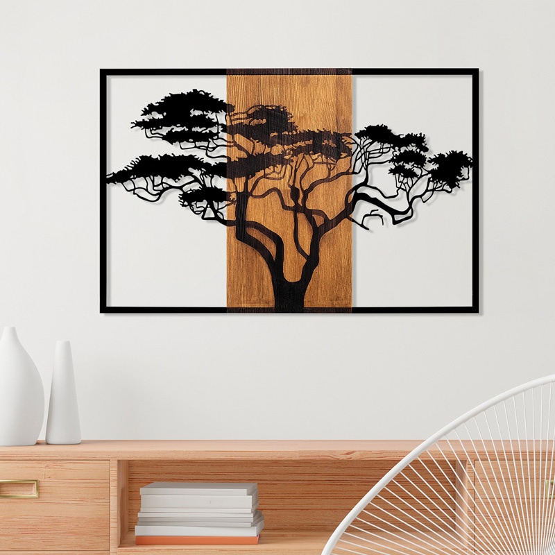 Decoratiune de perete Merzo, Pako World, Lemn de pin, Natural, 90x3x58 cm - 1 | YEO