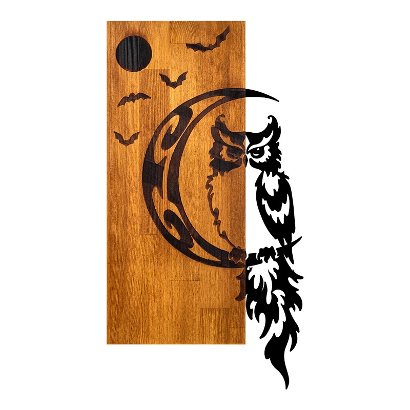 Decoratiune de perete Owle, Pako World, Lemn de pin, Natural, 36x3x66 cm