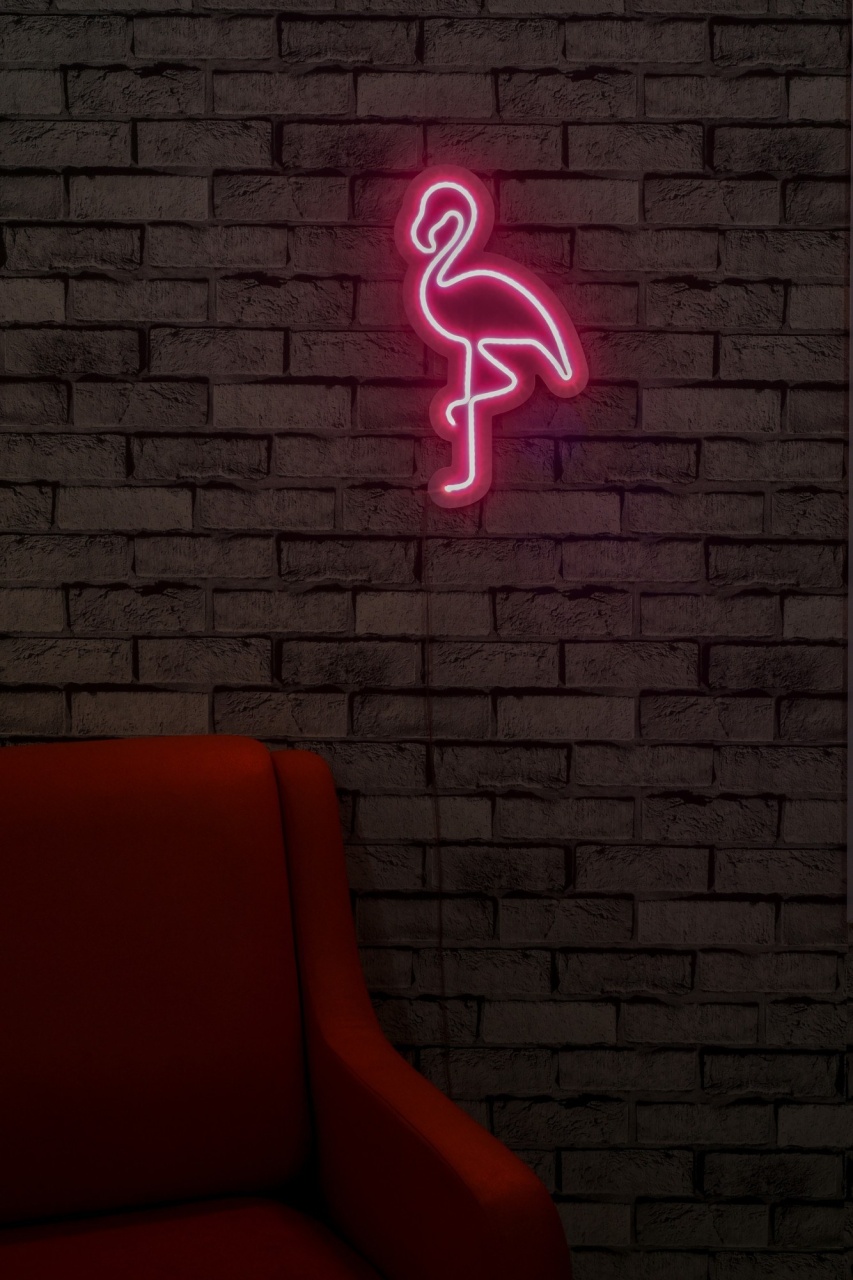 Decoratiune luminoasa LED de perete Flamingo Roz 42x23x2 cm - 3 | YEO