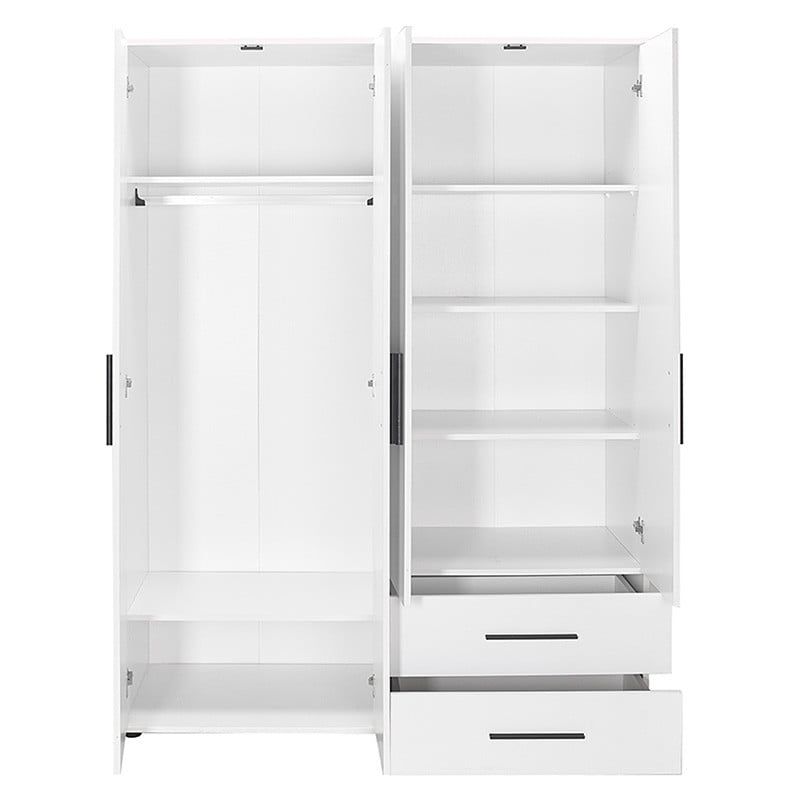 Dulap cu 4 usi si sertare Dynamic culoare alba 137x52x187cm