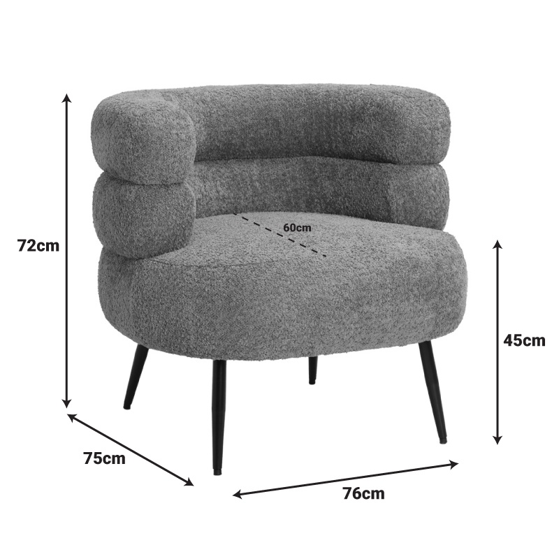 Fotoliu Foleja boucle Mar putred 76x75x72 cm - 4 | YEO
