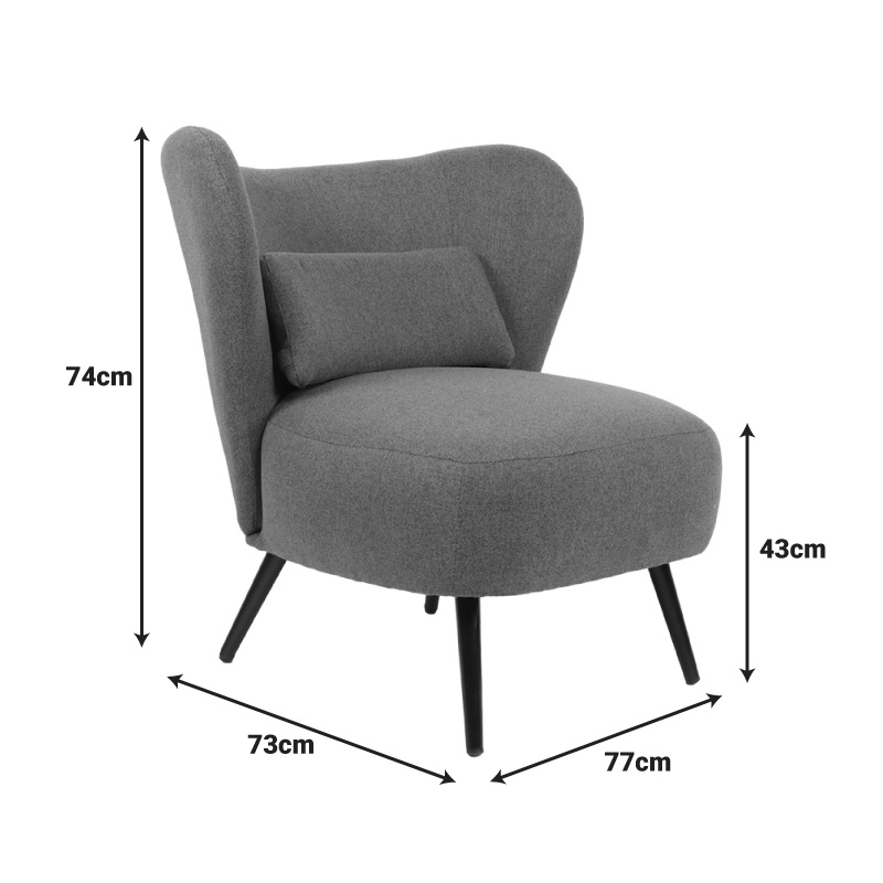 Fotoliu Nagreta Galben 77x73x74 cm