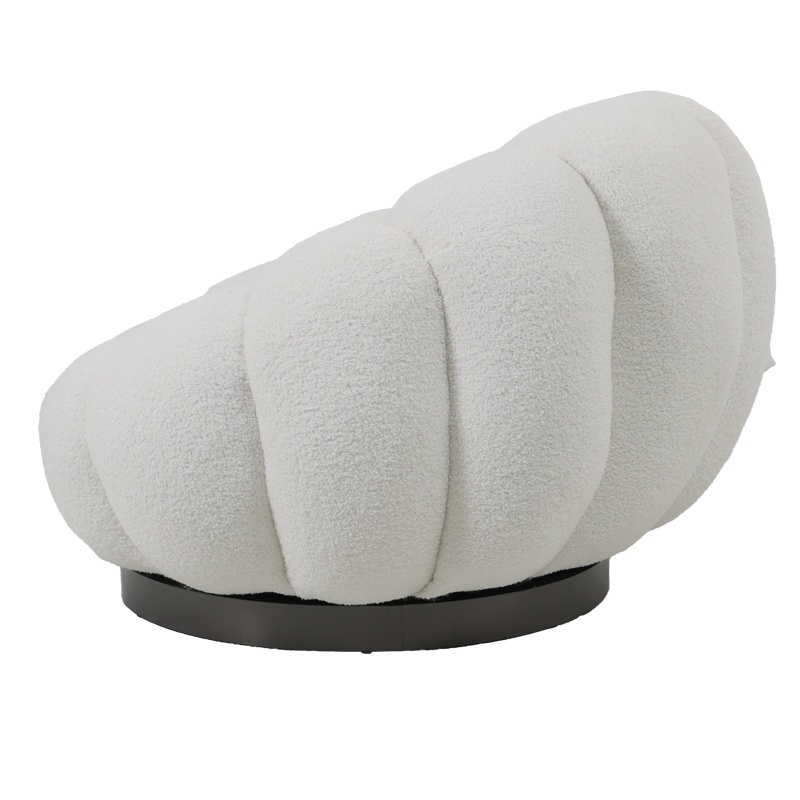 Fotoliu rotativ cu taburet Nester, Pako World, Alb, 98x97x69 cm - 2 | YEO