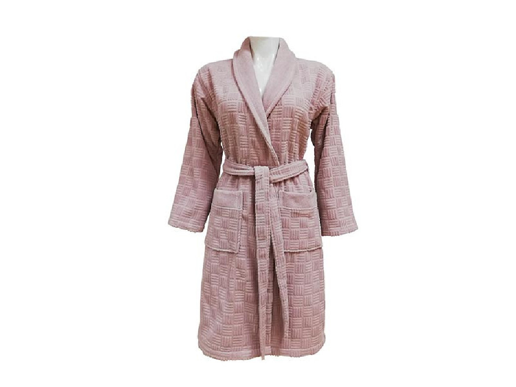 Halat de Baie Jacquard Velour, Unisex, Demore Hazelnut