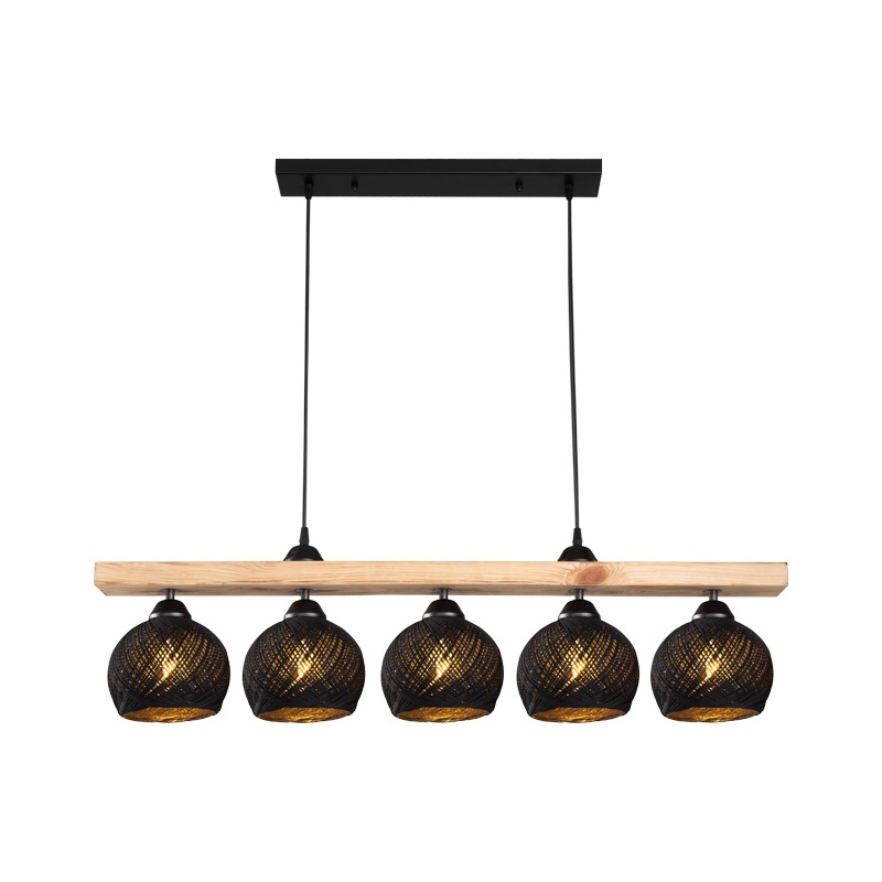 Lampa Salote, Pako World, E27, 5 becuri, Maro-Negru, 100x18x24 cm - 2 | YEO