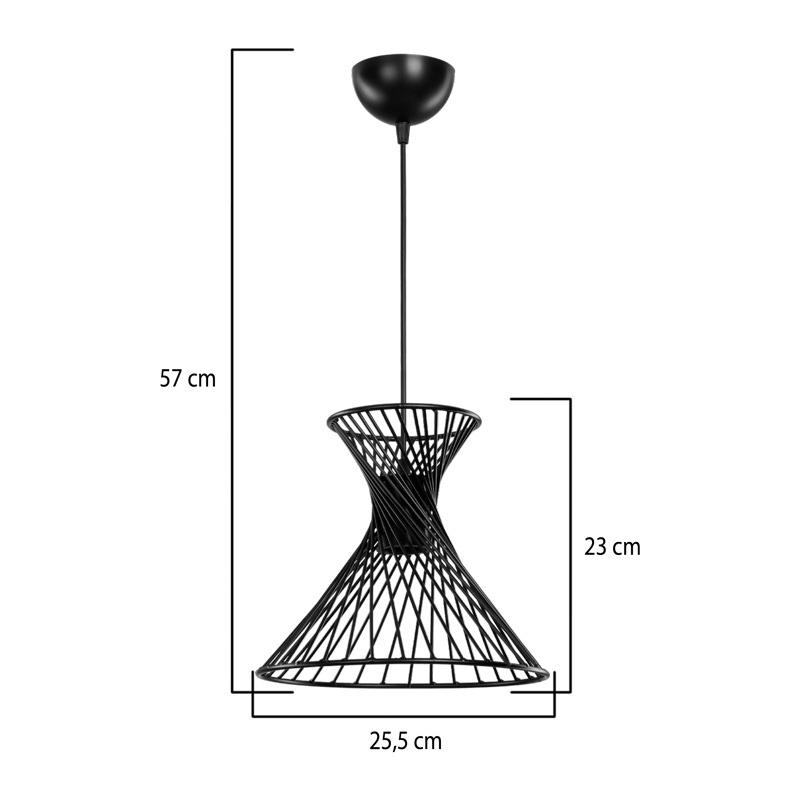 Lampa Sonata, Pako World, E27, Negru, 25x25x23 cm