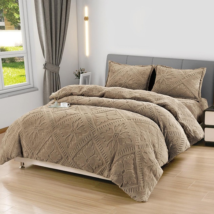 Lenjerie cocolino cu elastic 180x200 Sigma V13 Dark Bej (Cocolino)