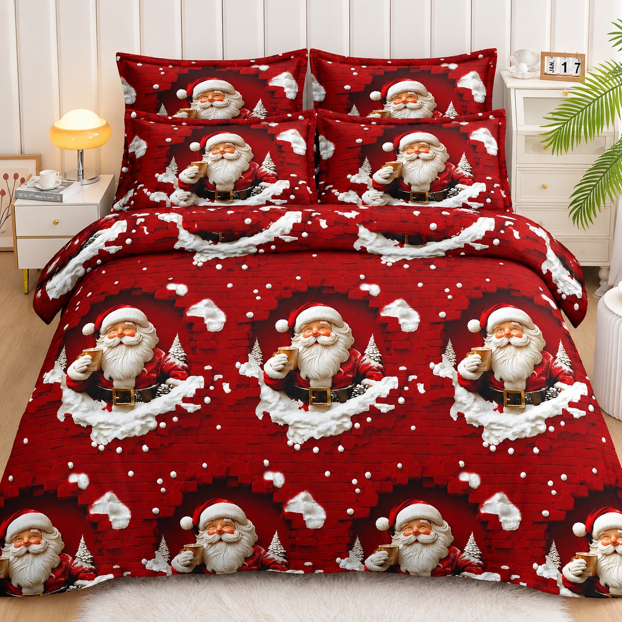 Lenjerie Craciun Noel V123 6 Piese (Finet)