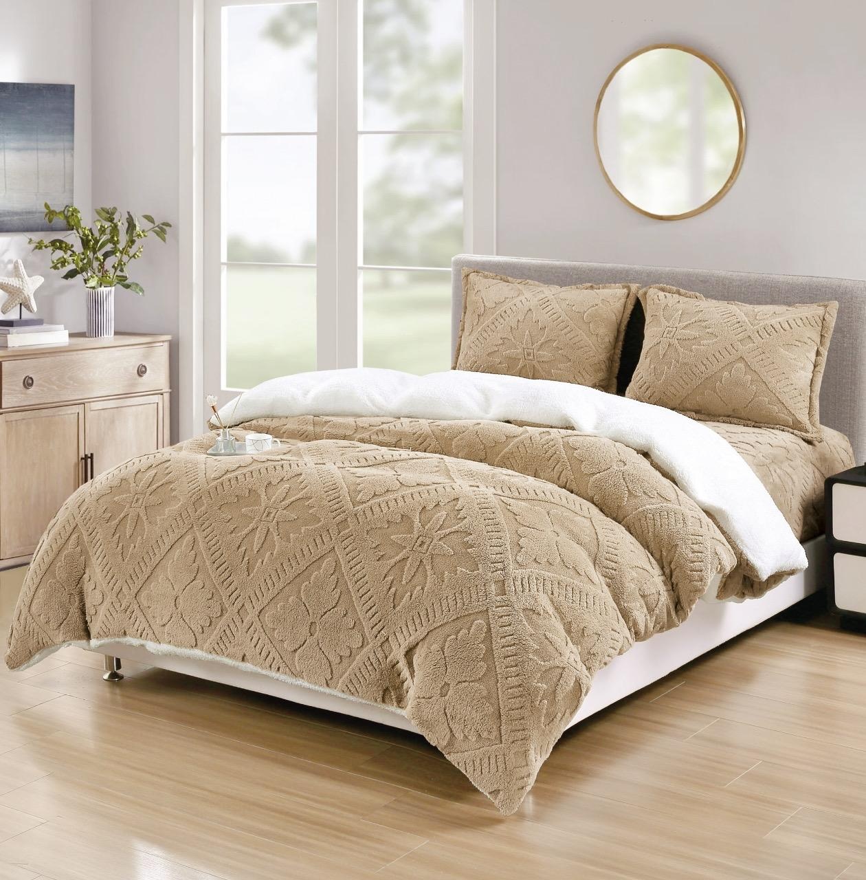 Lenjerie cu blanita, elastic 180x200 Sigma V16 Light Bej (Cocolino)