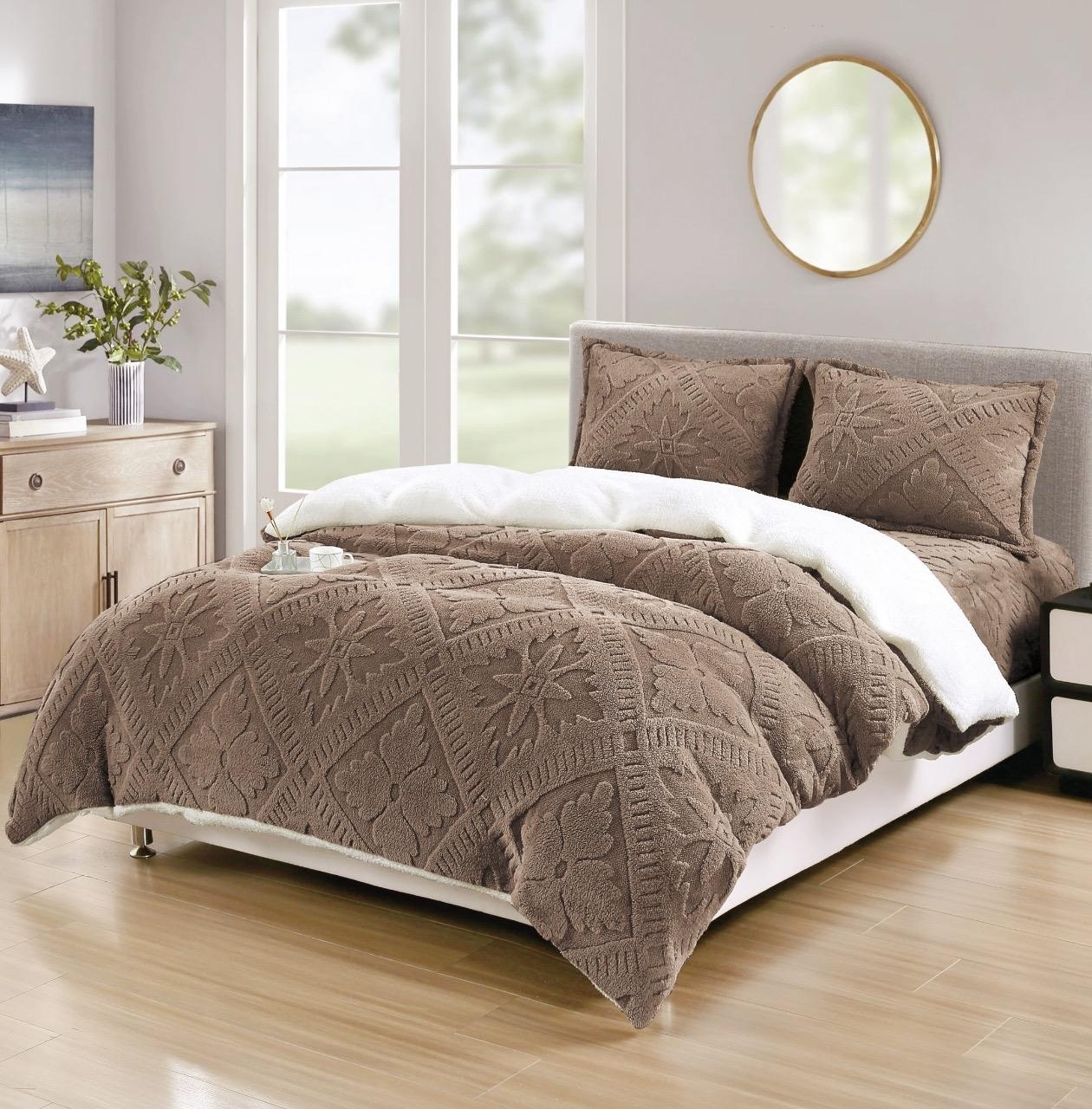 Lenjerie cu blanita, elastic 180x200 Sigma V18 Maro (Cocolino)