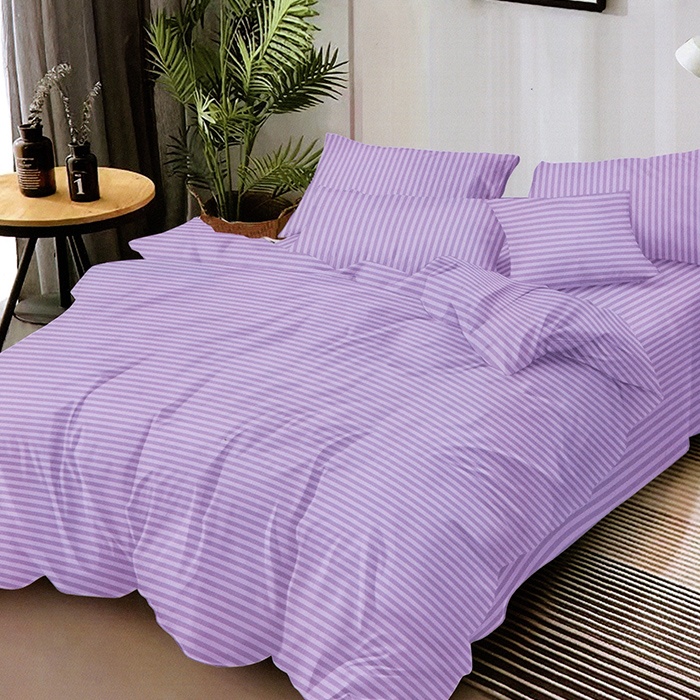 Lenjerie Damasc cu elastic 180x200 Elden Lila (Finet)