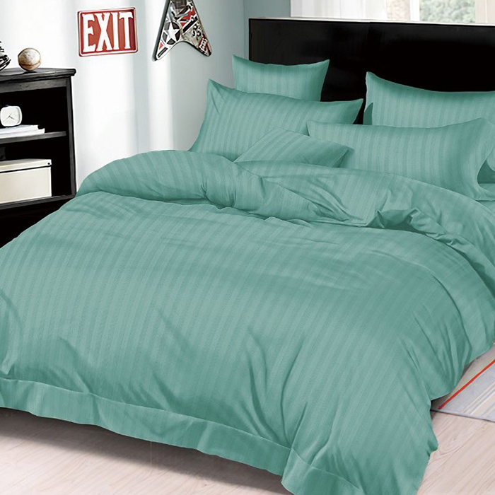 Lenjerie Damasc cu elastic 180x200 Premium Ocean (Finet)