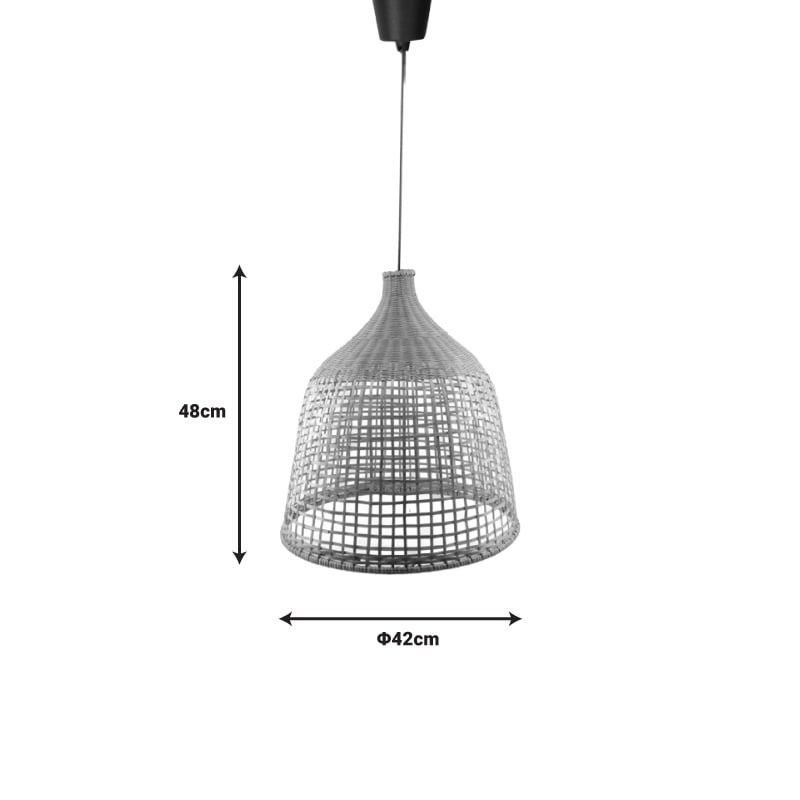 Lustra Axien E27 bambus culoare naturala 42x42x48+ cm - 2 | YEO