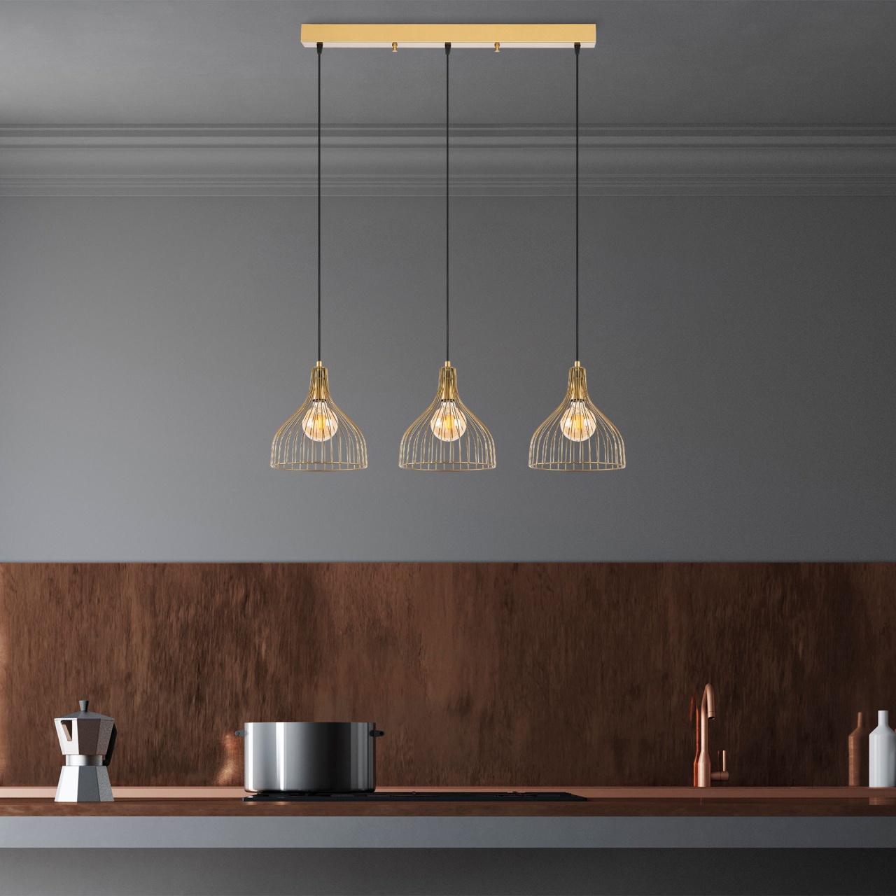 Lustra Cafu Auriu 94x25x121 cm - 1 | YEO
