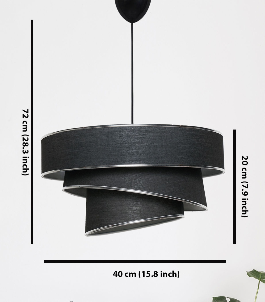 Lustra Couper Negru 40x40x72 cm
