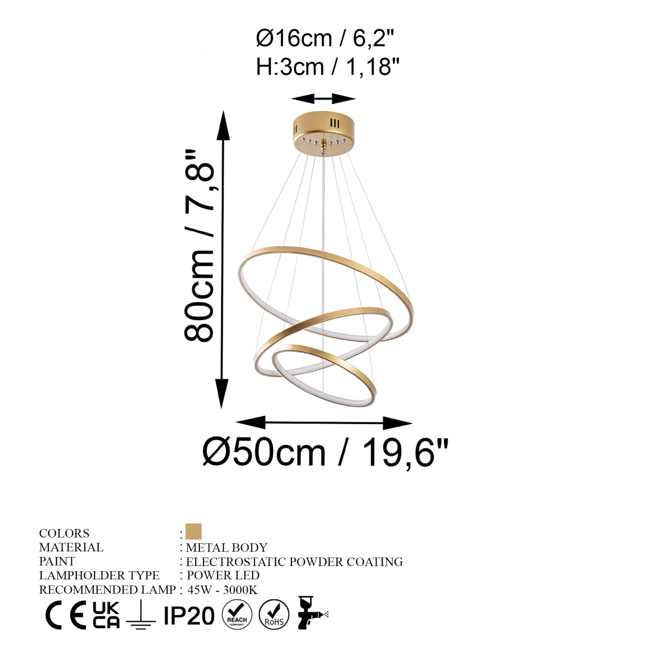 Lustra Simit Auriu 50x80x50 cm