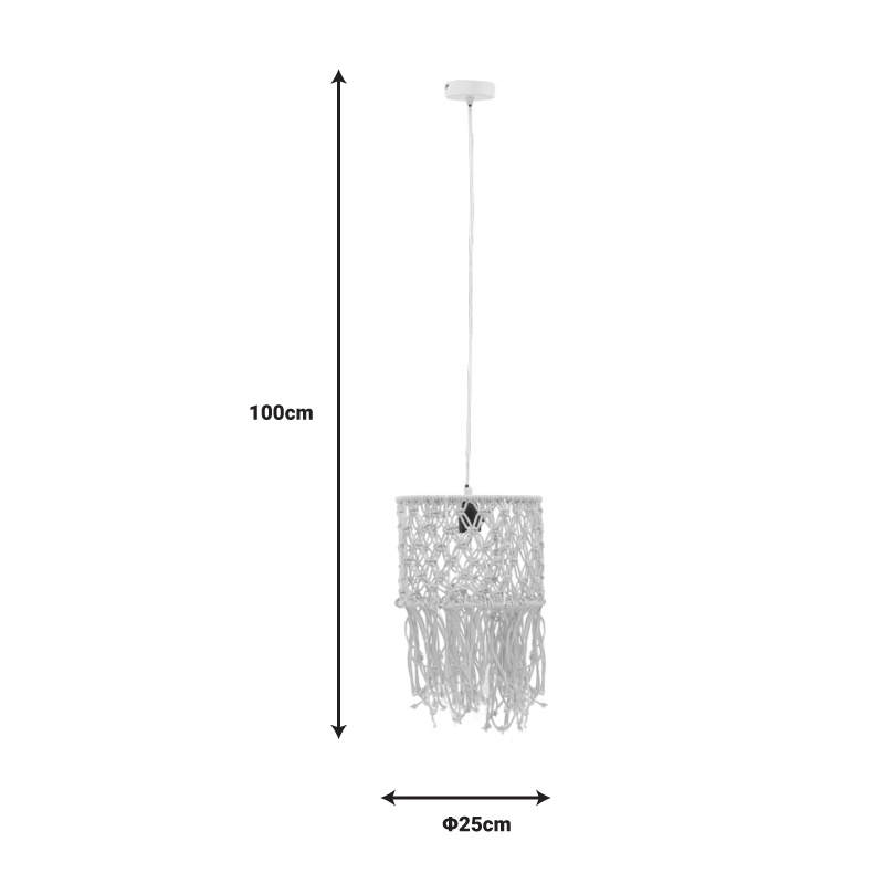 Lustra Zelian E27 natural 25x25x100 cm - 3 | YEO