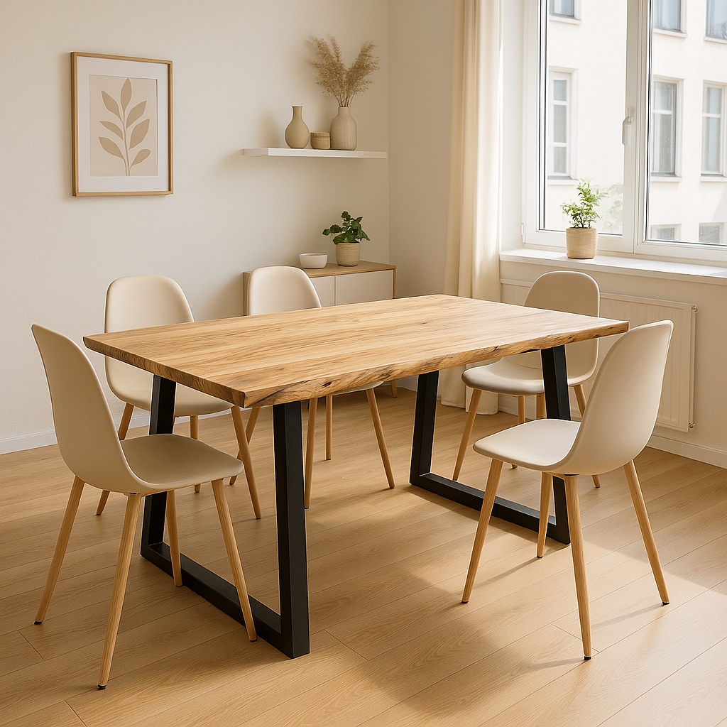 Masa Boho Miles, Pako World, Lemn de salcam grosime 2.5 cm, Natural, 140x80x76 cm - 1 | YEO