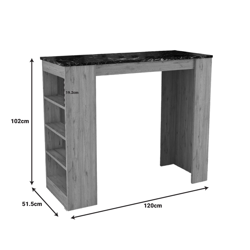 Masa de bar Birma bar Pako World Stejar 120x51.5x102 cm - 2 | YEO