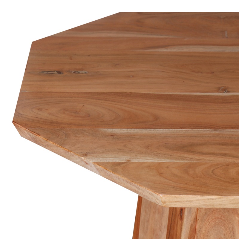 Masa de cafea octogonala Boho, Pako World, Lemn de salcam, Natural, 80x80x45 cm - 3 | YEO