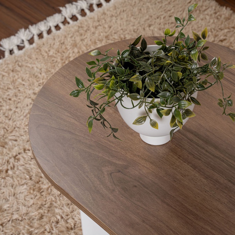 Masa de cafea Tabletod, Pako World, Nuc-Alb, 119x60x40 cm - 3 | YEO