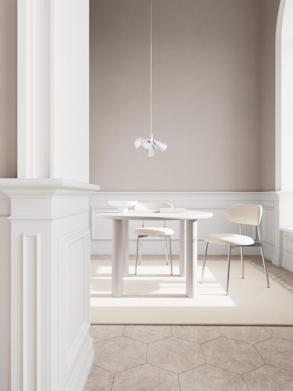 Masa dining Magee, Gri, 75x120x120 cm