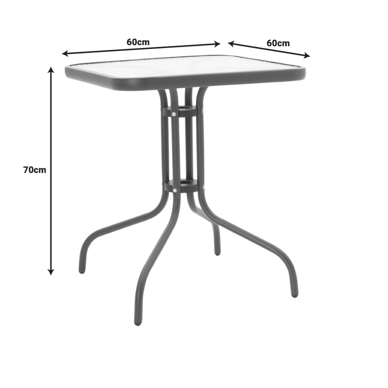 Masa dining Watson-Sussie, Pako World, Metal, Maro, 60x60x70 cm